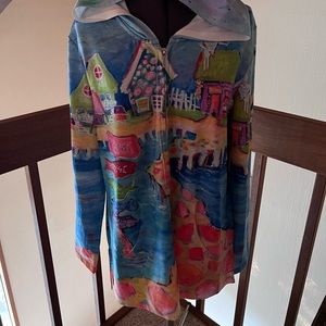 Leoma Lovegrove zip front lightweight knit hoodie